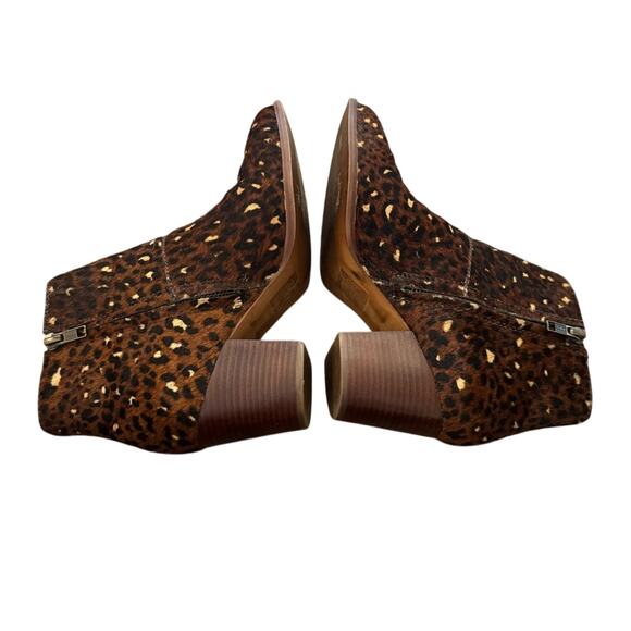 Madewell Rosie Leopard Calf Hair Ankle Boots Block Heel Women’s 7 - Picture 3 of 8